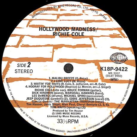 リッチー・コール / ハリウッド・マッドネス [※国内盤,品番:K18P-9422］(LPレコード)