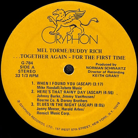 メル・トーメ&バディ・リッチ / Together Again-For The First Time [※輸入盤,生産国:US,品番:G-784］(LPレコード)