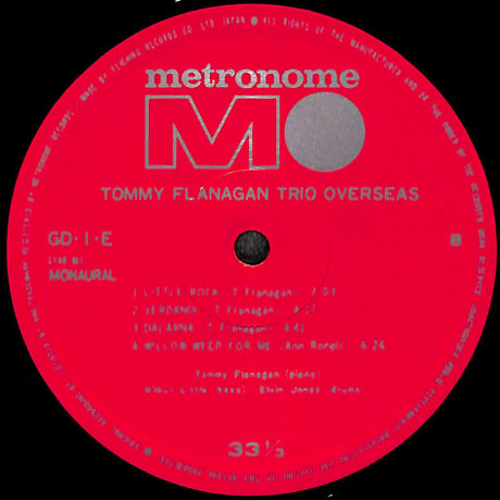 トミー・フラナガン・トリオ / オーヴァーシーズ  [※国内盤,品番:GD-1-E］(LPレコード)