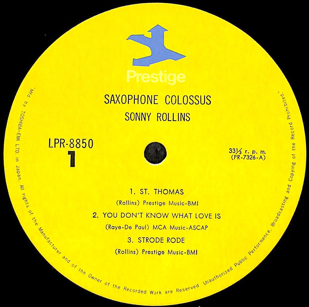 ソニー・ロリンズ / サキソフォン・コロッサス [※国内盤,品番:LPR-8850