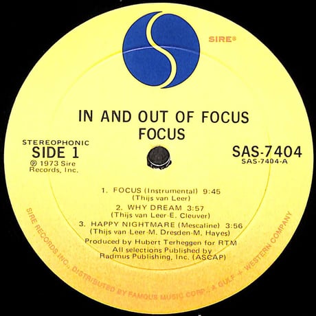 フォーカス / In And Out Of Focus [※輸入盤,生産国:US,品番:SAS 7404］(LPレコード)