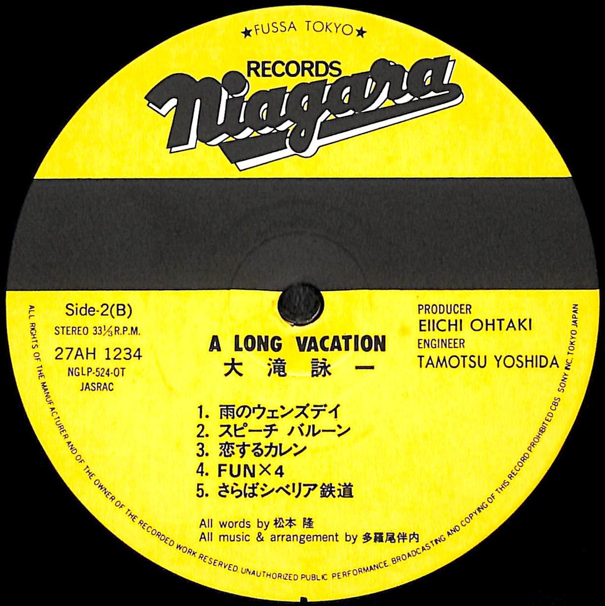 大滝詠一 / ロング・バケイション [※国内盤,品番:27AH 1234］(LP