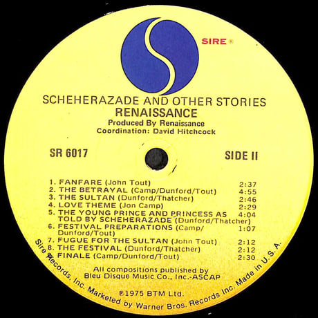 ルネサンス / Scheherazade And Other Stories［※輸入盤,生産国:US,品番:SR 6017］(LPレコード)