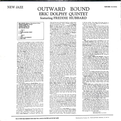 エリック・ドルフィー / Outward Bound [※輸入盤,生産国:US,品番:OJC-022］(LPレコード)