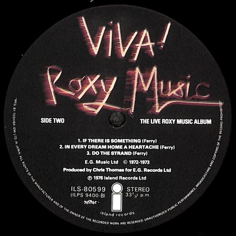 ロキシー・ミュージック / Viva! Roxy Music - The Live Roxy Music Album [※国内盤,品番:ILS-80599］(LPレコード)