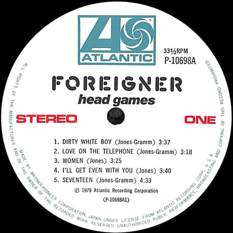 フォリナー / Head Games [※国内盤,品番:P-10698A］(LPレコード)