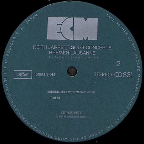 キース・ジャレット / ソロ･コンサート [※国内盤,品番:50MJ 3445/7,3枚組］(LPレコード)