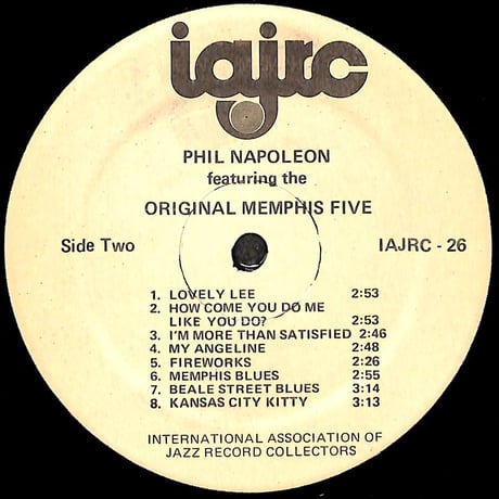 Phil Napoleon Featuring The Original Memphis Five [※輸入盤,生産国:US,品番:IAJRC-26］(LPレコード)