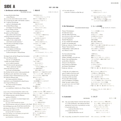 ハインツ・ホレチェック,ハインツ・ツェドニック / ファスビンダーの小路/ウィーナーリート 3 [※国内盤,品番:KUX-3285-PR］(LPレコード)