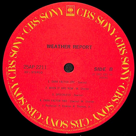 ウェザー・リポート / Weather Report［※国内盤,品番:25AP 2211］(LPレコード)