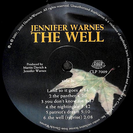ジェニファー・ウォーンズ / The Well [※輸入盤,生産国:US,品番:CLP 7009］(LPレコード)
