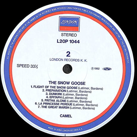 キャメル / The Snow Goose［※国内盤,品番:L20P 1044］(LPレコード)