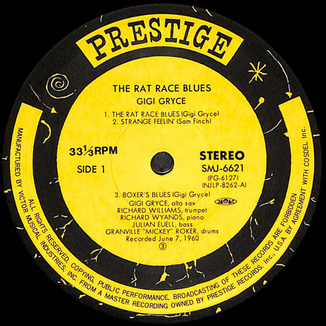ジジ・グライス Featuring リチャード・ウィリアムス / The Rat Race Blues [※国内盤,品番:SMJ-6621］(LPレコード)