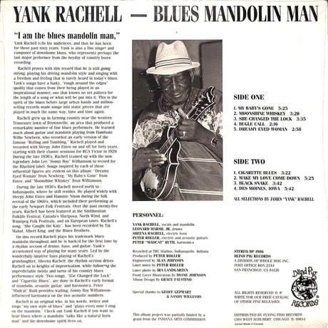 ヤンク・レイチェル / Blues Mandolin Man［※輸入盤,生産国:US,品番:BP 1986］ (LPレコード)