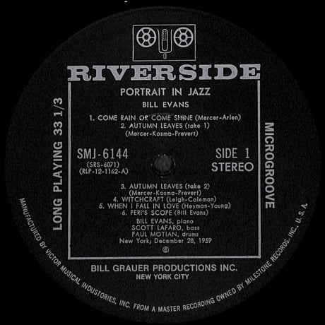 ビル・エヴァンス / ポートレイト・イン・ジャズ  [※国内盤,品番:SMJ-6144］(LPレコード)