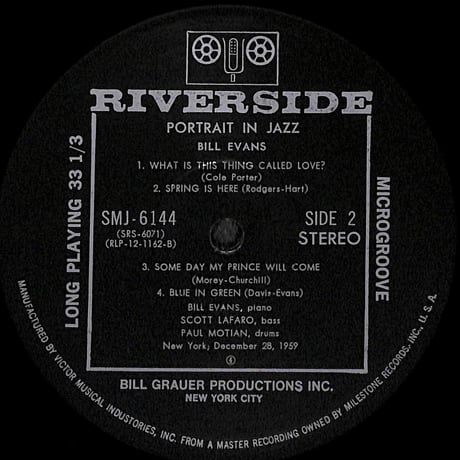 ビル・エヴァンス / ポートレイト・イン・ジャズ  [※国内盤,品番:SMJ-6144］(LPレコード)