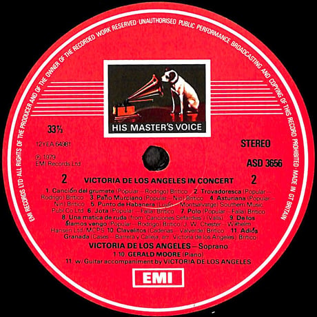 ビクトリア・デ・ロス・アンヘレス / In Concert [※輸入盤,生産国:UK,品番:ASD 3656］(LPレコード)