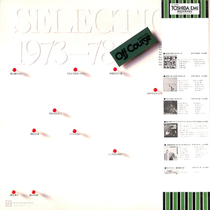 オフコース / セレクション 1973-78 [※国内盤,品番:ETP-80015］(LPレコ