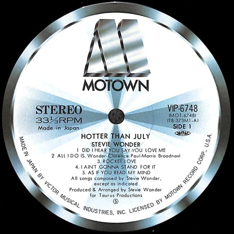 スティーヴィー・ワンダー / Hotter Than July [※国内盤,品番:VIP-6748］(LPレコード)
