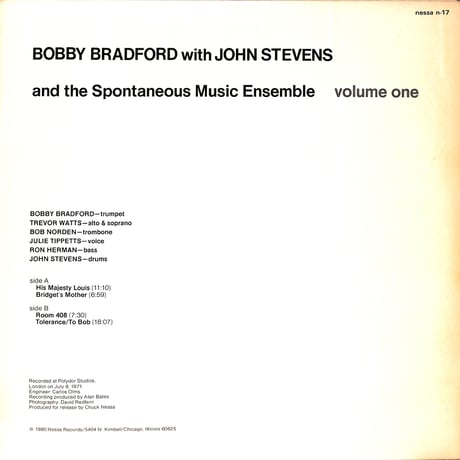 ボビー・ブラッドフォード&ジョン・スティーヴンス / Volume One [※輸入盤,生産国:US,品番:N-17］(LPレコード)