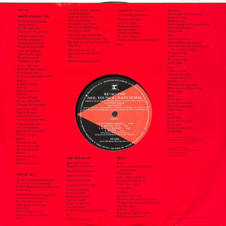 ニール・ヤング&クレイジー・ホース / Re•ac•tor [※輸入盤,生産国:US,品番:HS 2304］(LPレコード)