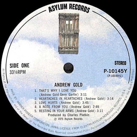 アンドリュー・ゴールド / Andrew Gold [※国内盤,品番:P-10145Y］(LPレコード)