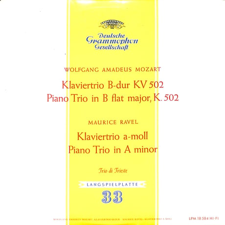 トリエステ・トリオ / Mozart:Klaviertrio B-Dur KV 502 他 [※輸入盤,生産国:Germany,品番:LPM 18 584］(LPレコード)