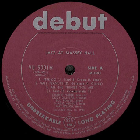 ザ・クインテット / ジャズ・アット・マッセイ・ホール [※国内盤,品番:VIJ-5001M］(LPレコード)