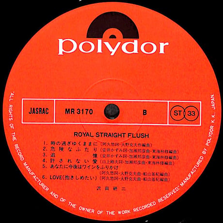 沢田研二 / 電撃のジュリー ベスト・ヒッツ [※国内盤,品番:MR 3170］(LPレコード)