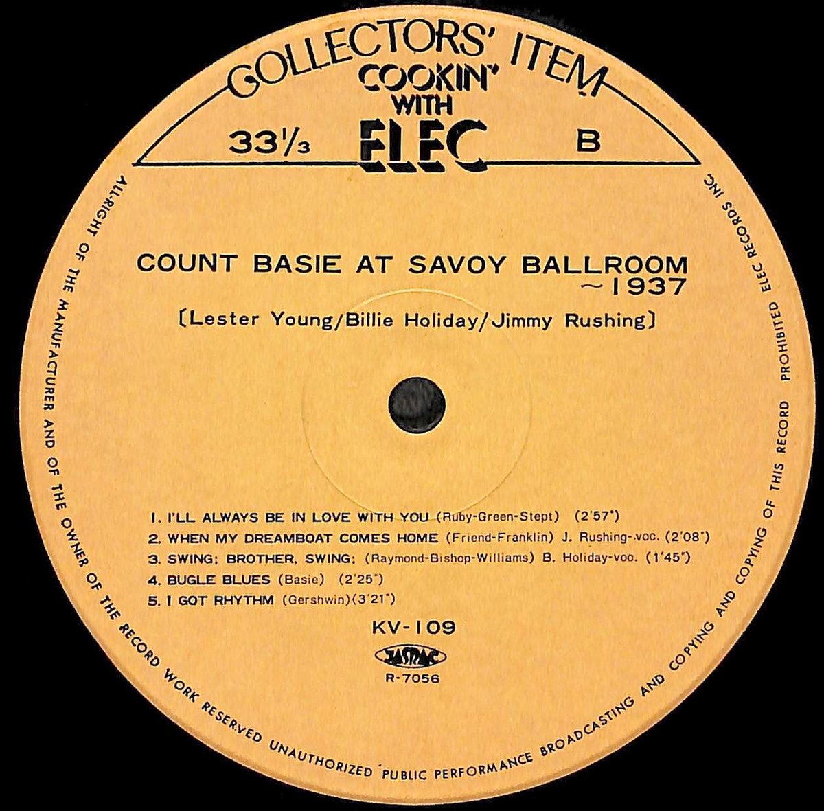 カウント・ベイシー / Count Basie At Savoy Ballroom 1937