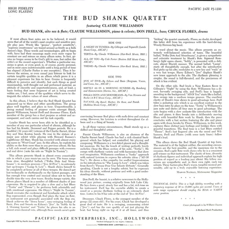 Bud Shank Quartet Featuring Claude Williamson [※国内盤,品番:PJ-1230］(LPレコード)