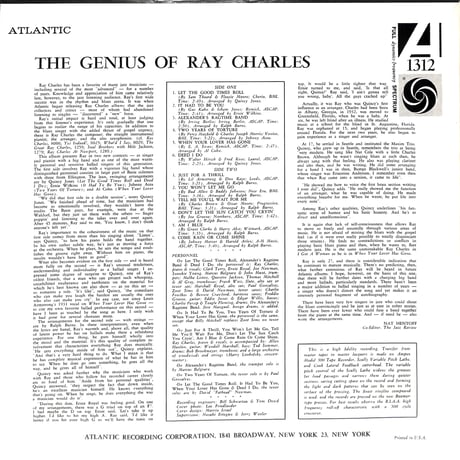 レイ・チャールズ / The Genius Of Ray Charles [※輸入盤,生産国:US,品番:1312］(LPレコード)