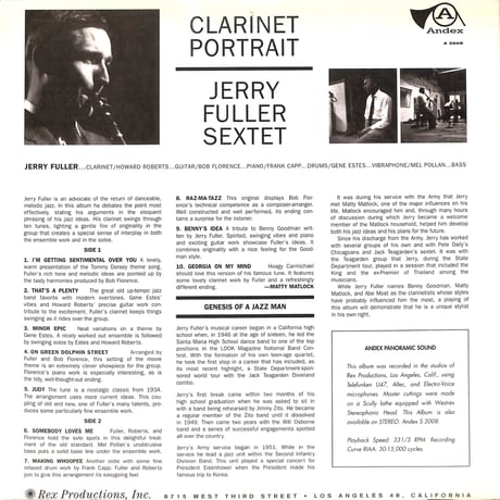ジェリー・フラー・セクステット / Clarinet Portrait [※輸入盤,生産国:US,品番:A 3008］(LPレコード)