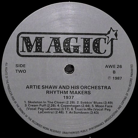 Artie Shaw And His Orchestra / 1937 Rhythm Makers [※輸入盤,生産国:UK,品番:AWE 26］(LPレコード)
