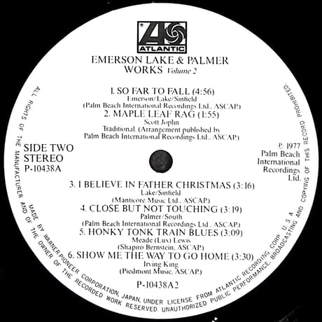 エマーソン・レイク&パーマー / 作品第二番 [※国内盤,品番:P-10438A］(LPレコード)