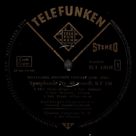 モーツァルト / Symphony No. 40 in G Minor, K.550…[※輸入盤,生産国:Germany,品番:SLT 43038］(LPレコード)
