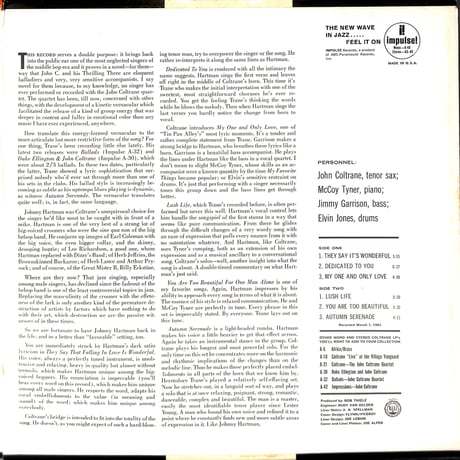 ジョン・コルトレーン・ジョニー・ハートマン / John Coltrane And Johnny Hartman［※輸入盤,生産国:US,品番:A-40］(LPレコード)