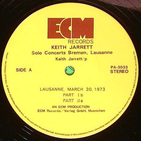 キース・ジャレット / SOLO CONCERT [1973年にブレーメン（ドイツ）とローザンヌ（スイス）で録音されたソロ即興演奏のアルバム。] [ブックレット付](LPレコード)