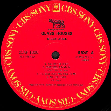 ビリー・ジョエル / グラス・ハウス [※国内盤,品番:25AP 1800］(LPレコード)