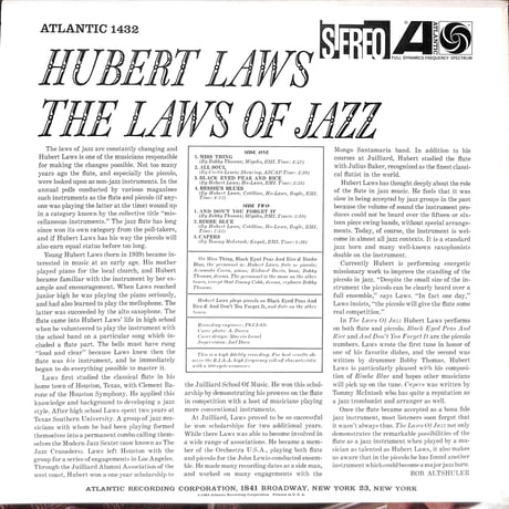 ヒューバート・ロウズ / The Laws Of Jazz [※輸入盤,生産国:US,品番:SD 1432］(LPレコード)