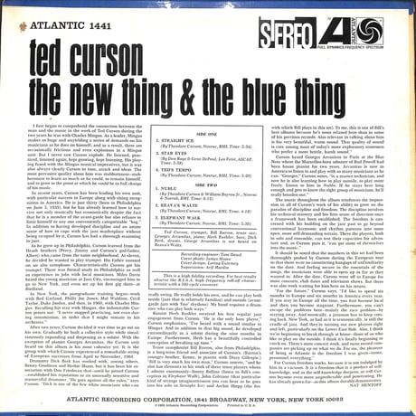 テッド・カーソン / The New Thing & The Blue Thing［※輸入盤,生産国:US,品番:SD 1441］(LPレコード)