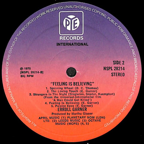 エロル・ガーナー / Feeling Is Believing［※輸入盤,生産国:UK,品番:NSPL 28214］(LPレコード)