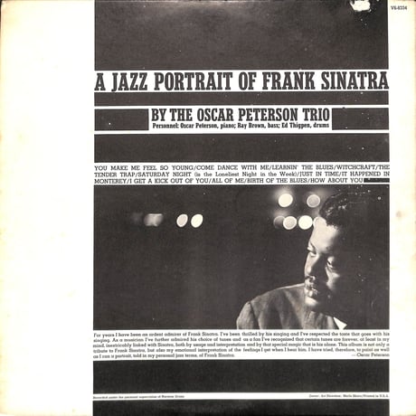ザ・オスカー・ピーターソン・トリオ / A Jazz Portrait Of Frank Sinatra［※輸入盤,生産国:US,品番:V6-8334］(LPレコード)