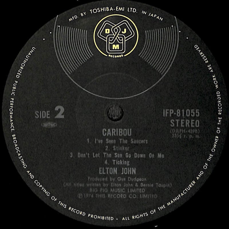 エルトン・ジョン / Caribou [※国内盤,品番:IFP-81055］(LPレコード)