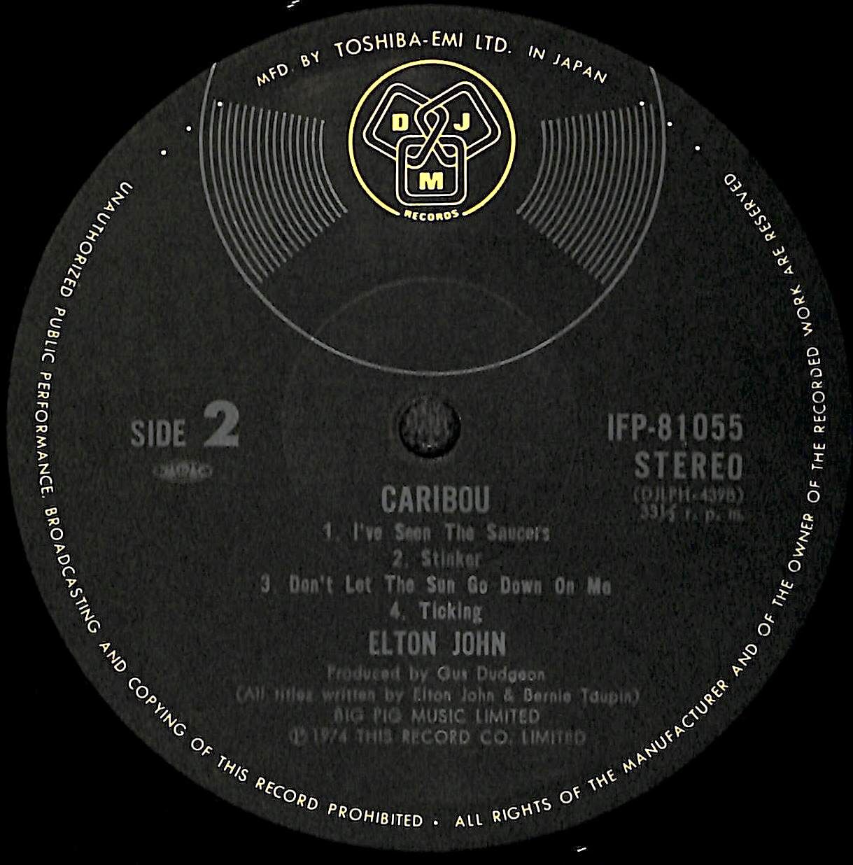 Elton John Caribou LP IFP-81055 帯付 y161 original