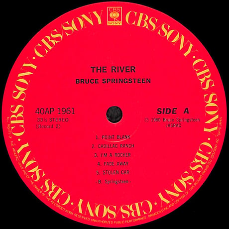 ブルース・スプリングスティーン / ザ・リバー [※国内盤,品番:40AP1960~1,2枚組］(LPレコード)