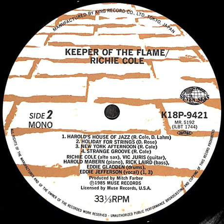 リッチー・コール / キーパー・オブ・ザ・フレイム [※国内盤,品番:K18P-9421］(LPレコード)