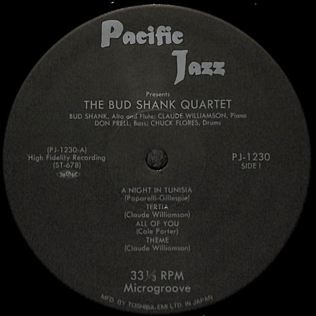 Bud Shank Quartet Featuring Claude Williamson [※国内盤,品番:PJ-1230］(LPレコード)