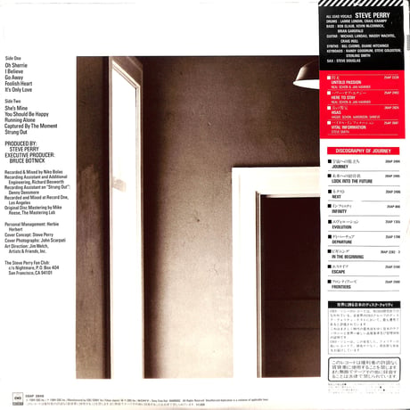 スティーヴ・ペリー / ストリート・トーク [※国内盤,品番:28AP 2848］[スティーヴ・ペリー特製ステッカー付き](LPレコード)