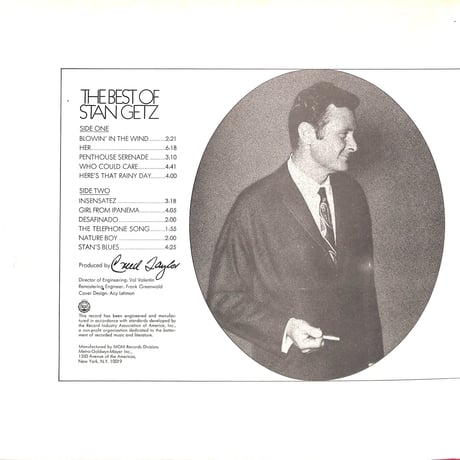 スタン・ゲッツ / The Best Of Stan Getz［※輸入盤,生産国:US,品番:V6-8719］(LPレコード)